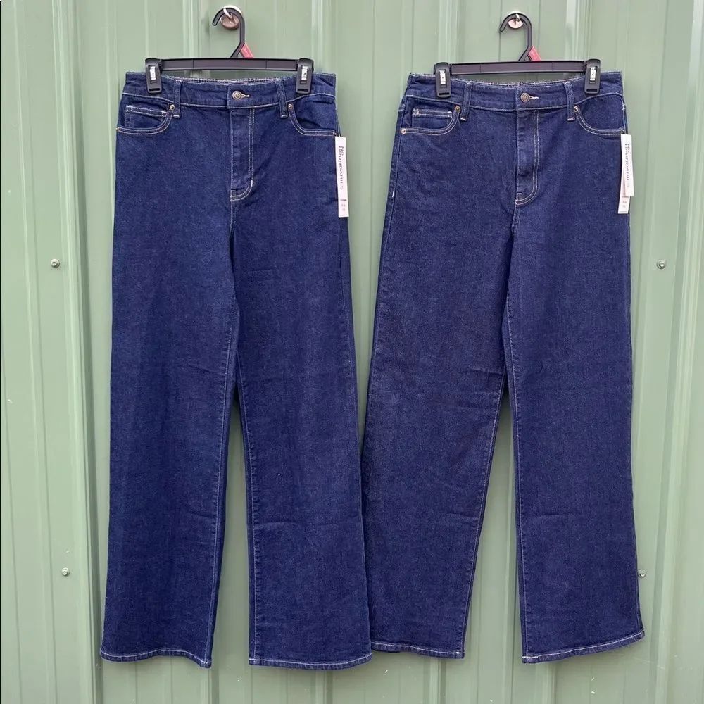 Women’s High Rise Baggy Wide Leg Denim Jeans Pants 2-Pack Size M